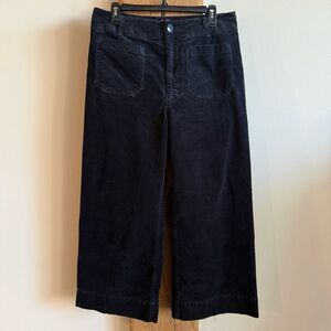 Anthropologie Maeve The Colette Corduroy Wide Leg Pants Black 32